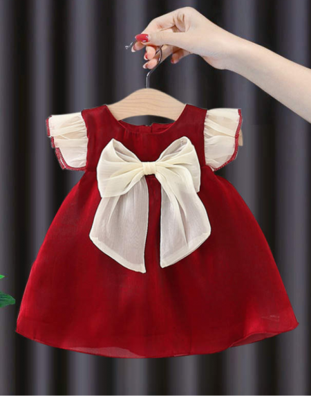 Red Frock for Girls – Short Sleeve