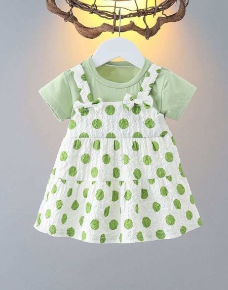 white and green dress