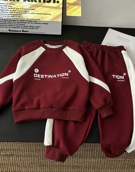 Maroon And White Tracksuit