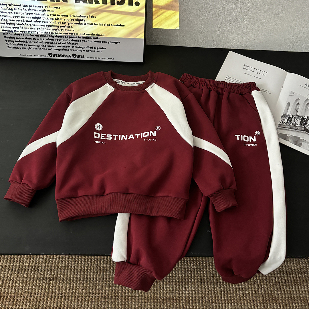 Maroon And White Tracksuit
